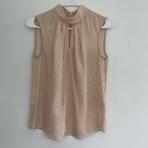 Rebecca Taylor Light Pink Heart 100% Silk Sleeveless Blouse XS